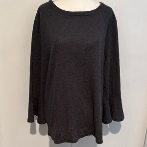 LOFT Black Lace-Texture Long Sleeve